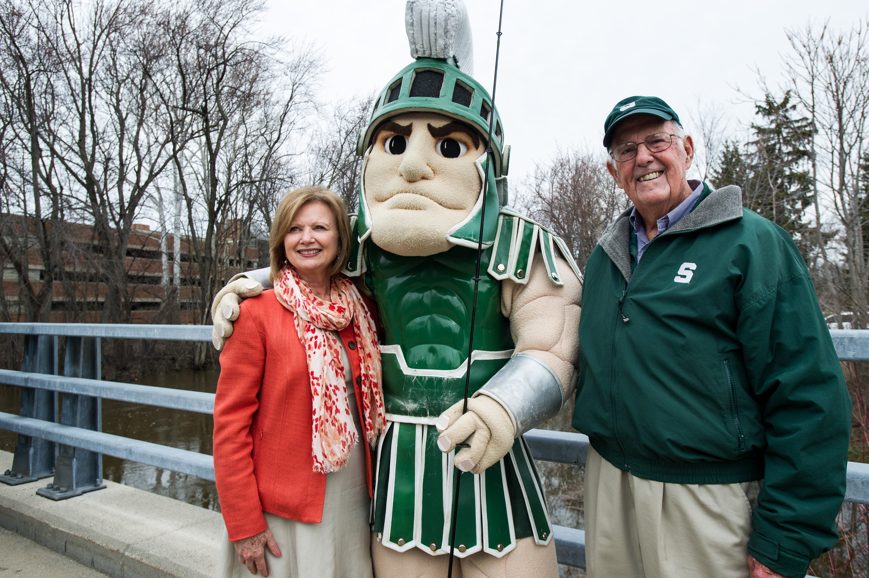 Guyer, along with MSU Provost June Youatt and Sparty, took part in an April 15, 2013, ceremony in which 3,000 steelhead were re-introduced to the Red Cedar River.